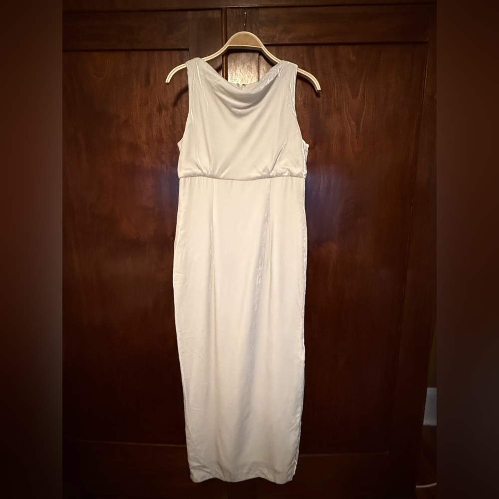 Dana Buchman ivory Velvet Cowl-Neck Maxi Dress
